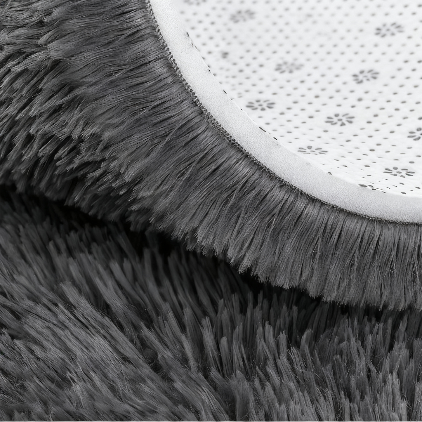 Oval Tie-Dye Area Rug, Dark Gray | 31" x 62" Ultra Plush Non-Slip Fluffy Carpet for Living Room, Bedroom & Entryway