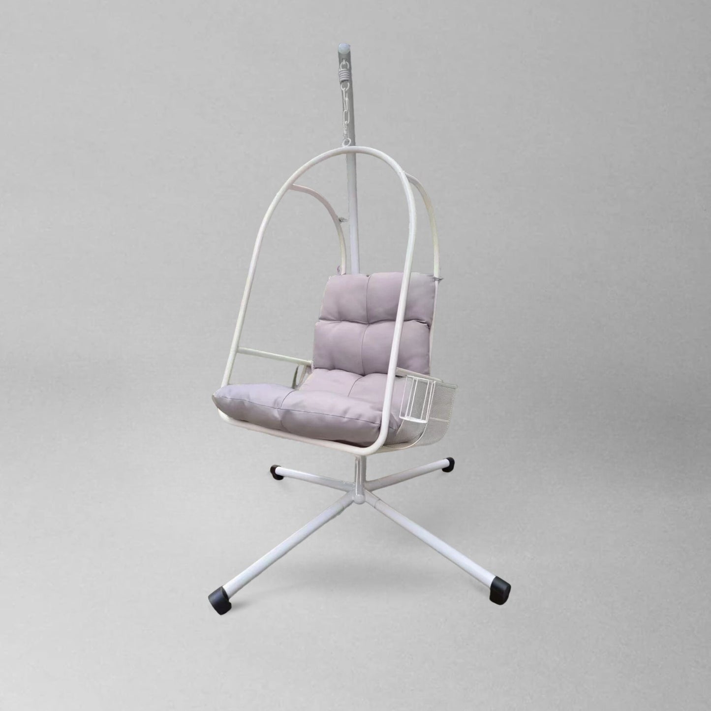 TrioBloom Hanging Basket Chair Swing – Green, White, Yellow Elegance