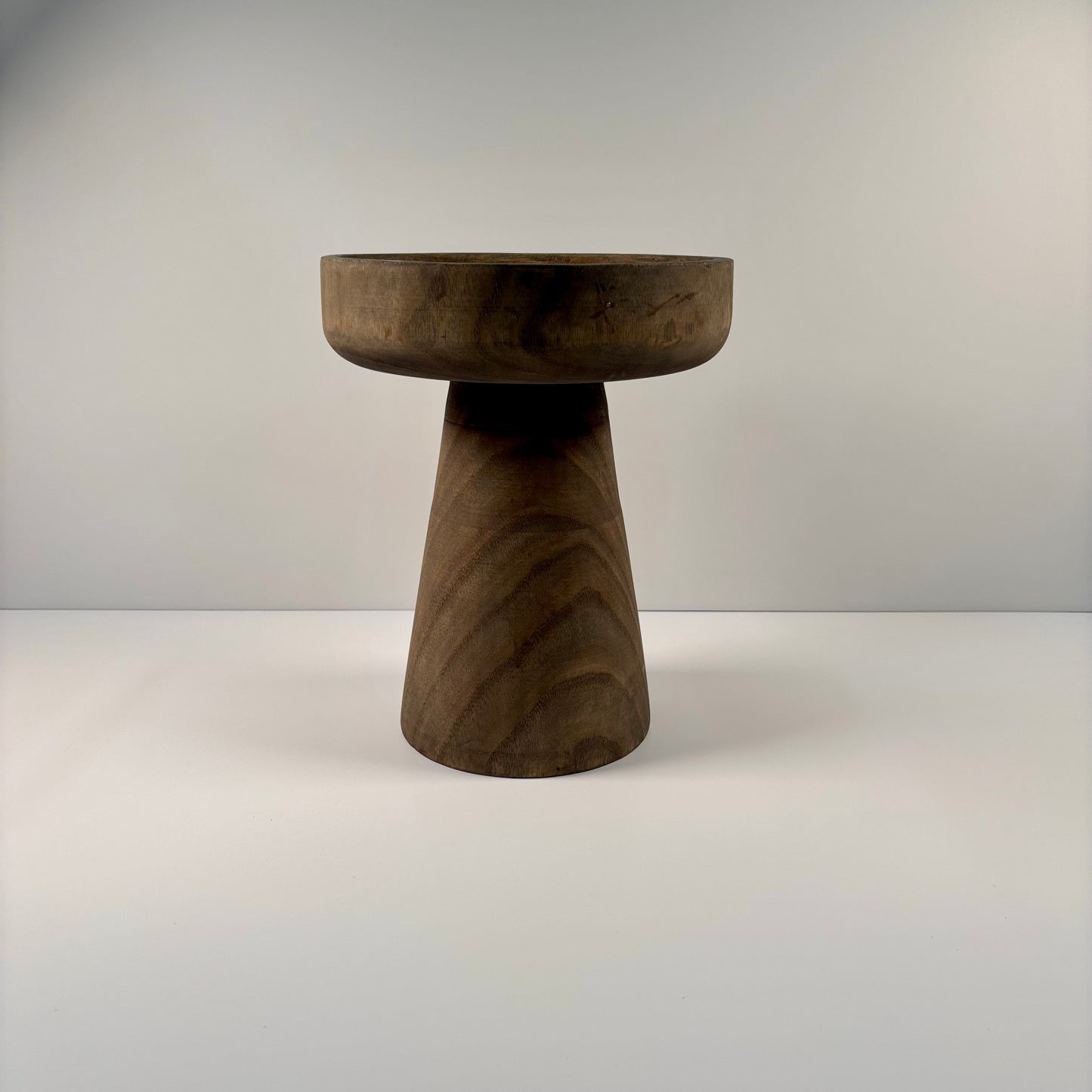 Paulownia Wood Round Tray with Base