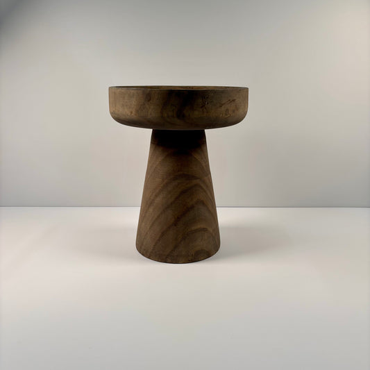 Paulownia Wood Round Tray with Base