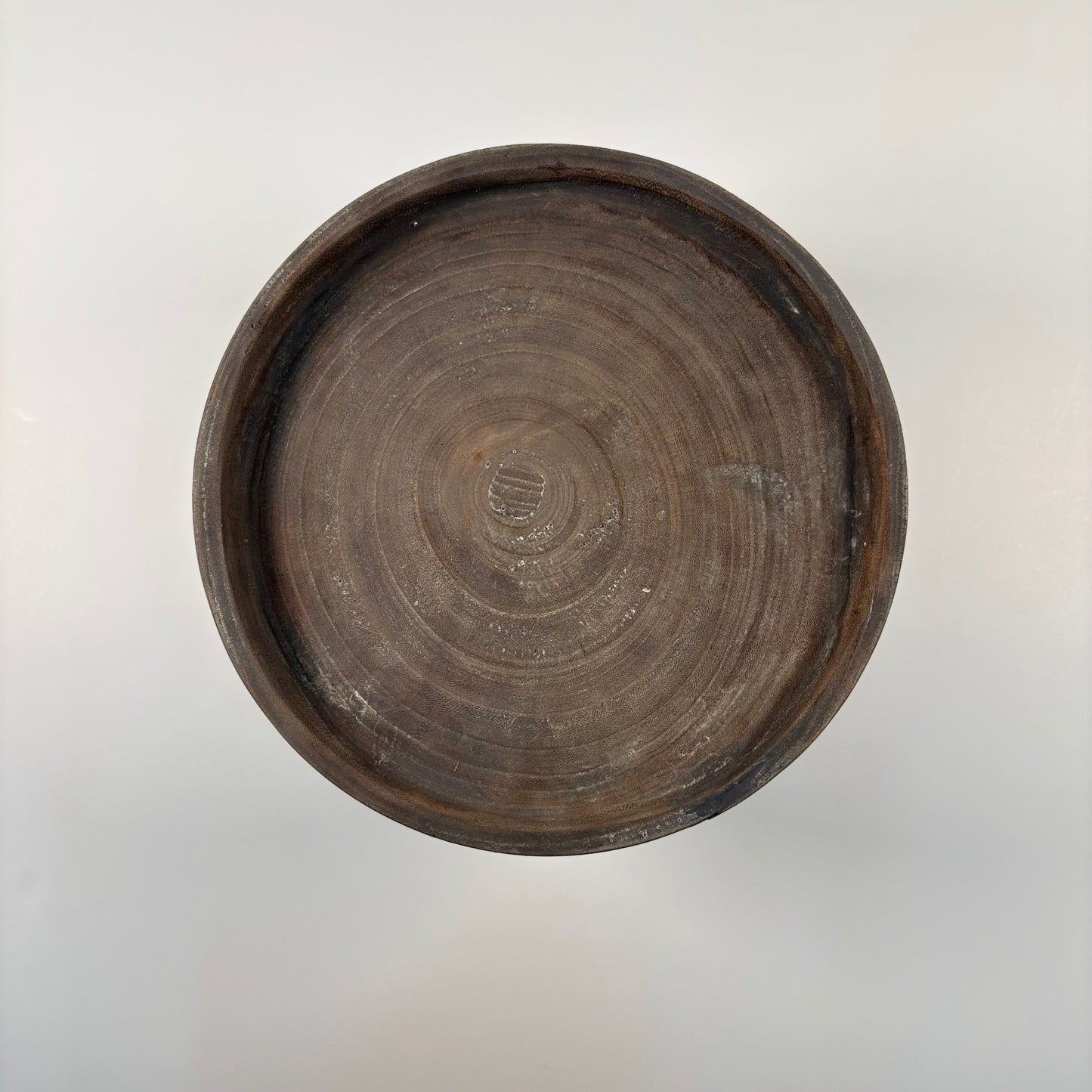 Paulownia Wood Round Tray with Base