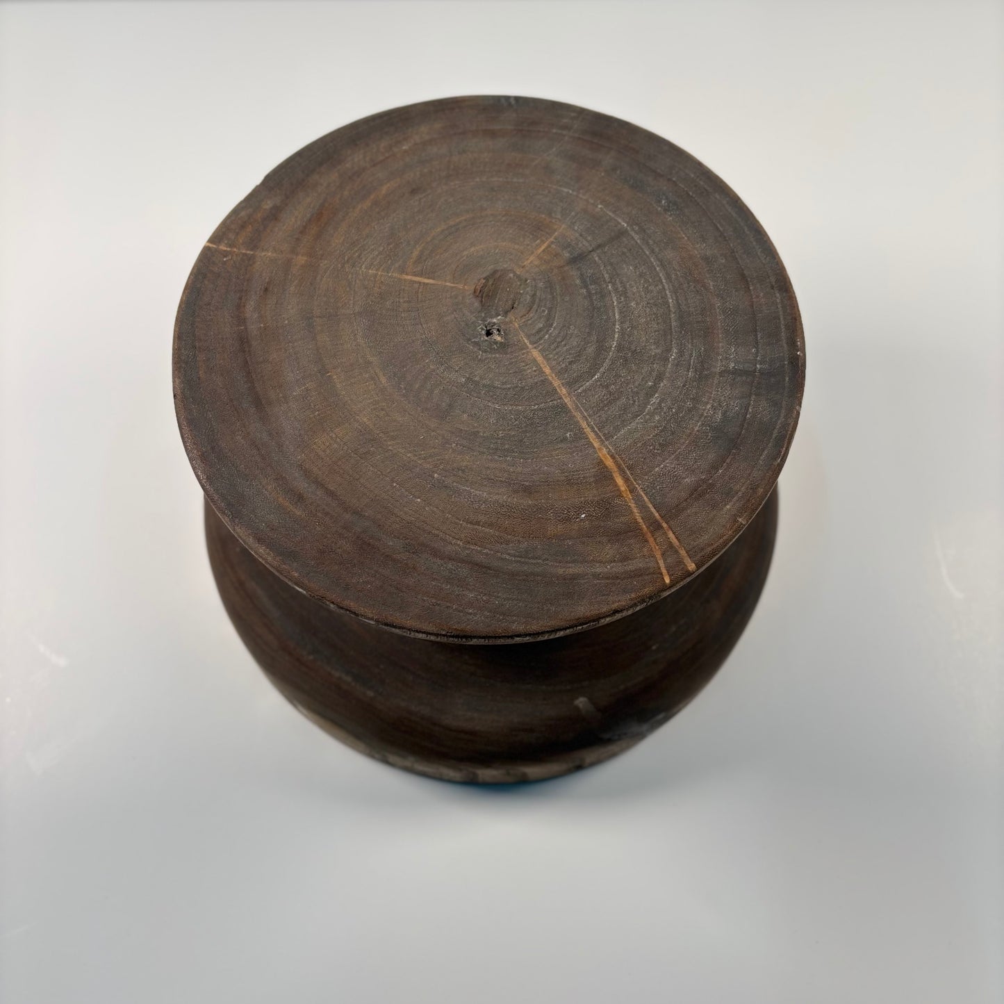 Paulownia Wood Round Tray with Base