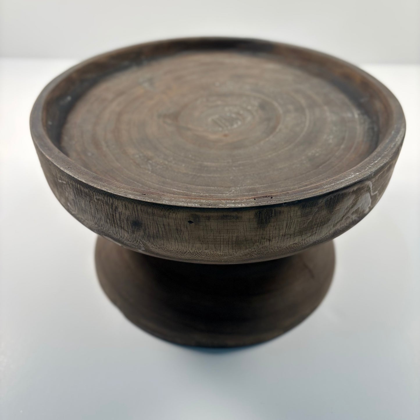 Paulownia Wood Round Tray with Base