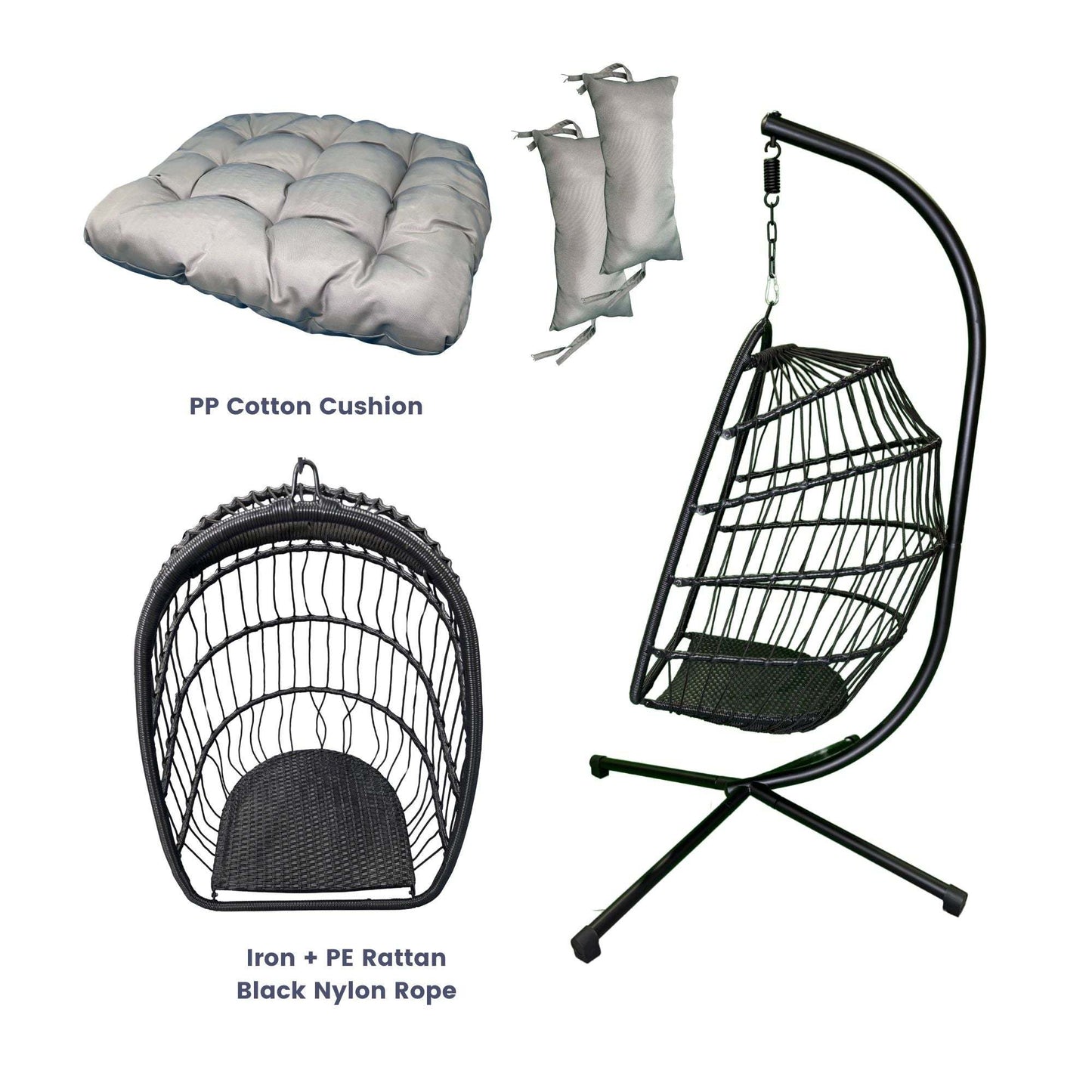 Egg Chair - Indoor & Outdoor Hanging Chair with Stand