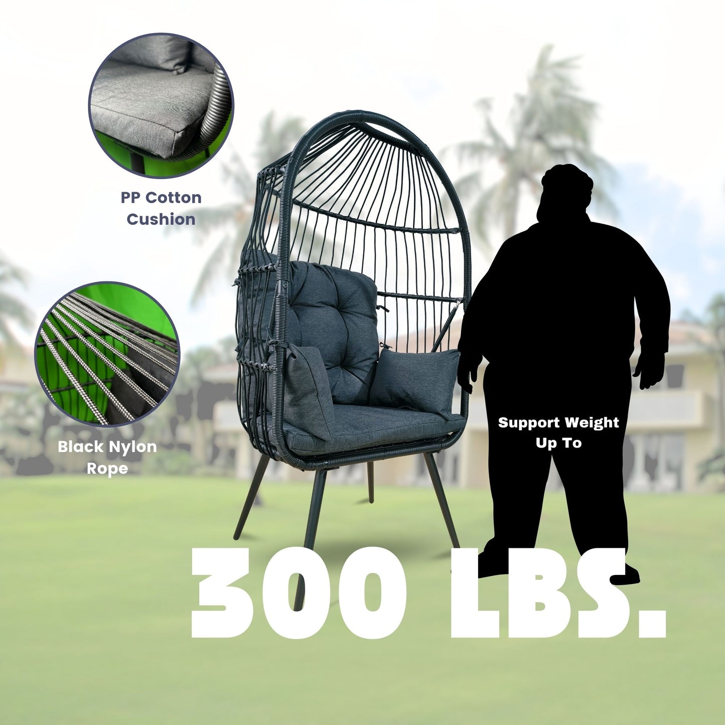 Tranquil Haven Elegant Standing Chair, Black