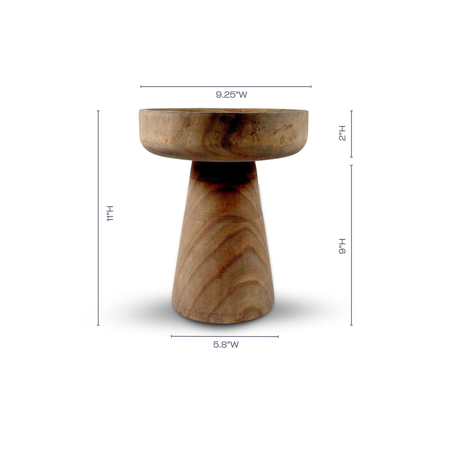 Paulownia Wood Round Tray with Base