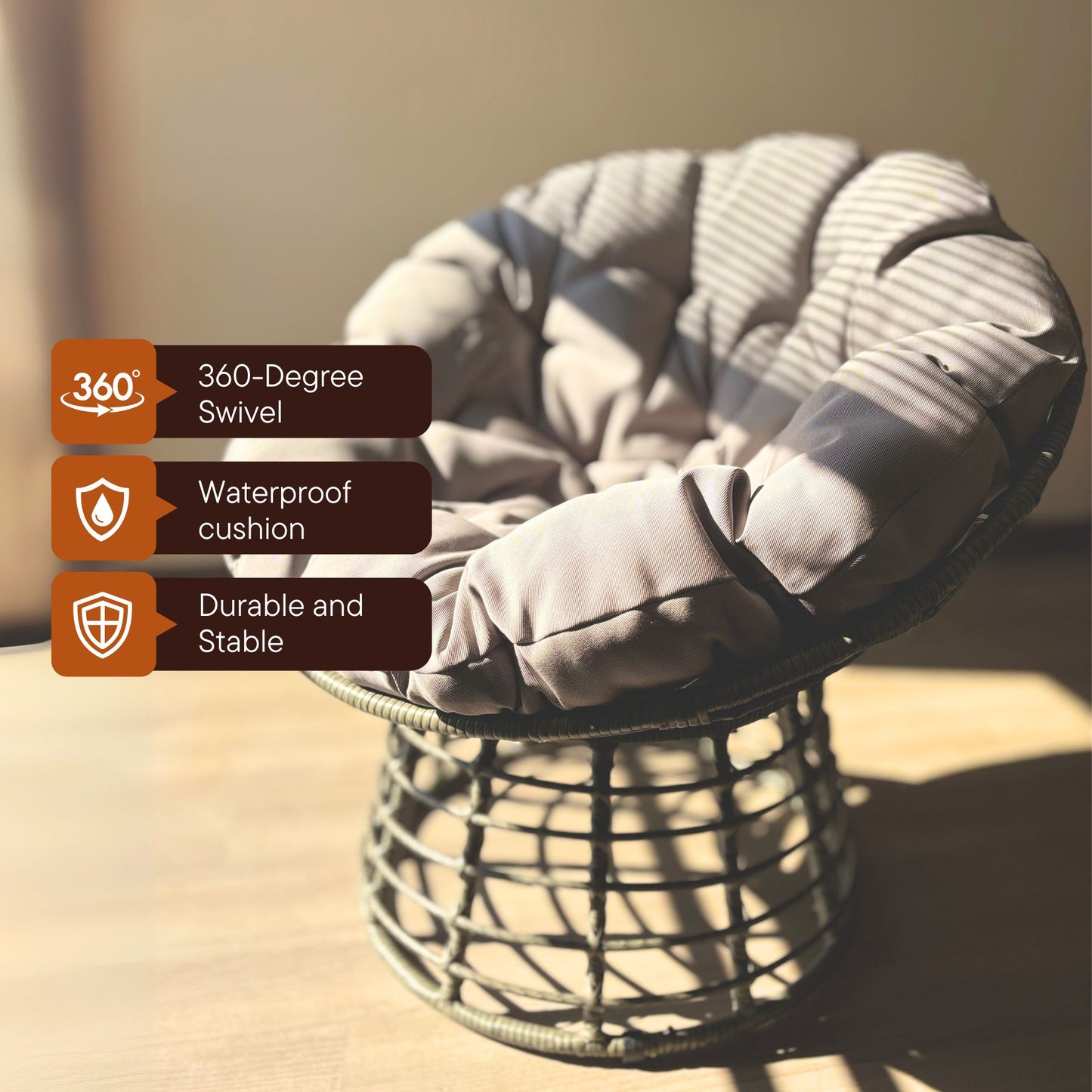 CloudNest Papasan Chair – A Sanctuary of Comfort and Style