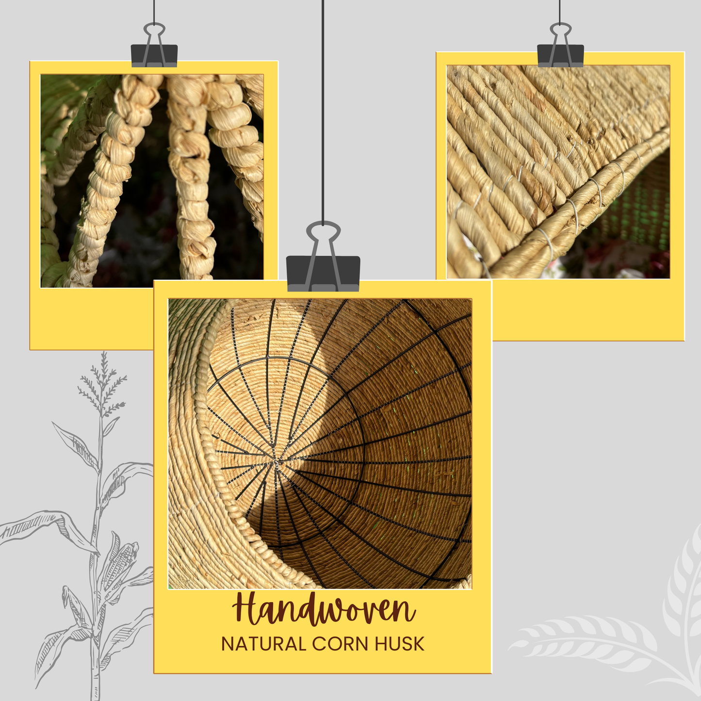 Natural Corn Husk Pet Basket – Handwoven Bed for Cats & Small Dogs